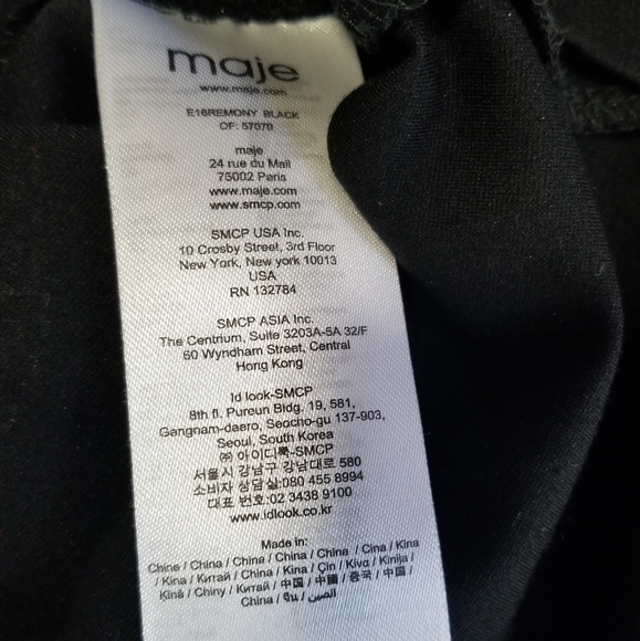 Maje Remony Black Tiered Mini Dress Size 3 - Picture 11 of 15